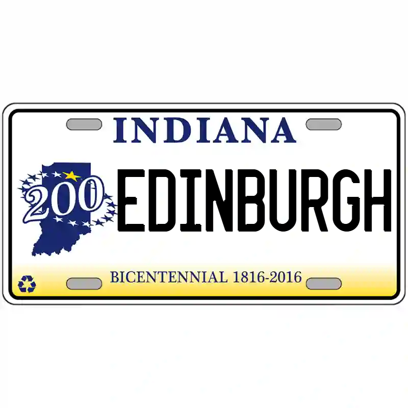 Edinburgh Indiana Bicentennial Metal Sign