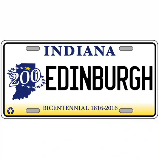 Edinburgh Indiana Bicentennial Metal Sign