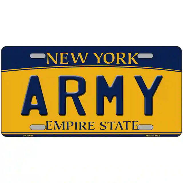 Army New York Yellow Metal Sign