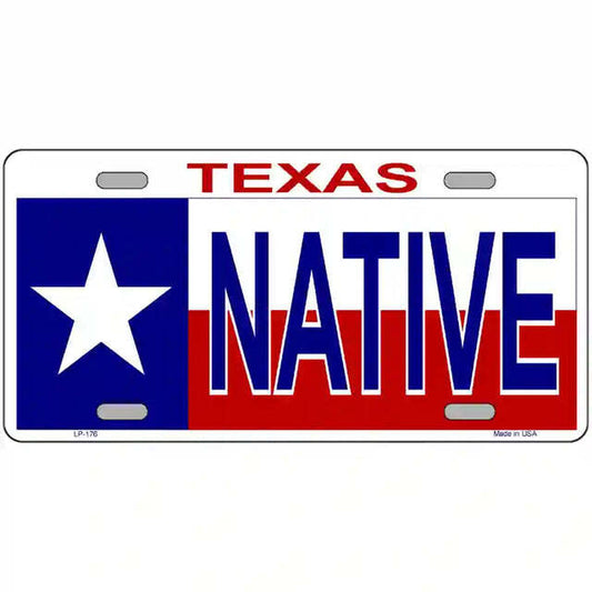 Native Texas Flag Metal Sign