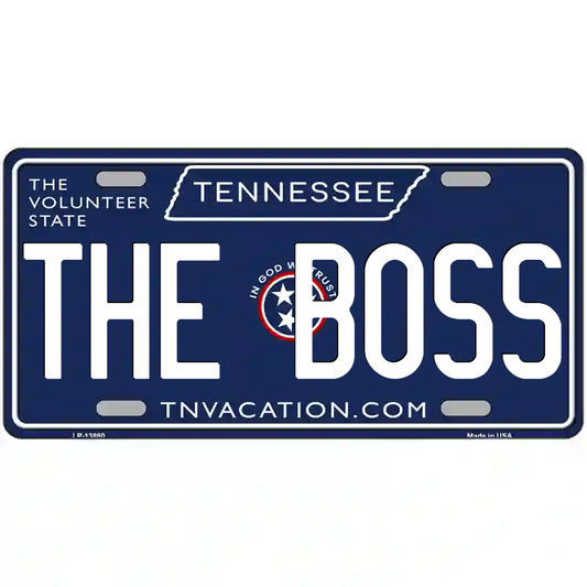 The Boss Tennessee Blue Metal Sign