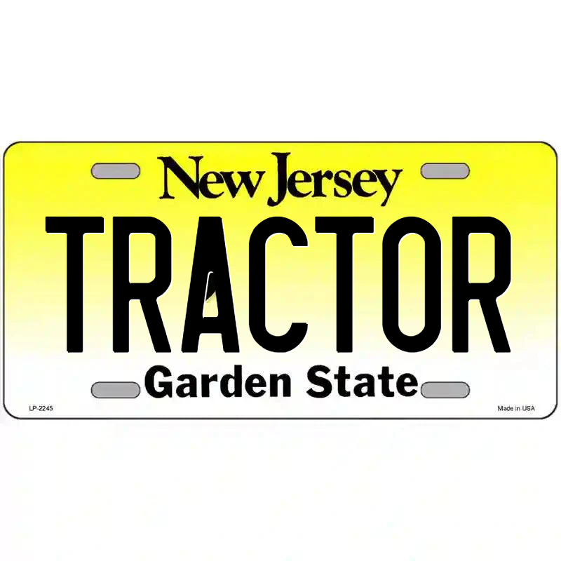 Tractor New Jersey Metal Sign
