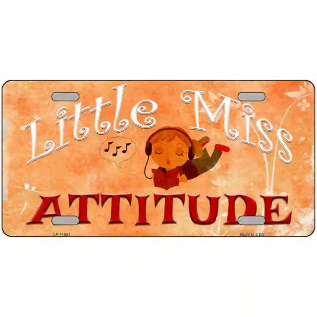 Little Miss Attitude Metal Sign