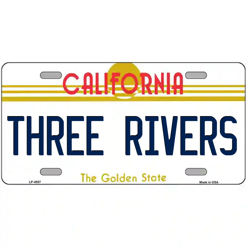 Three Rivers California Metal Sign
