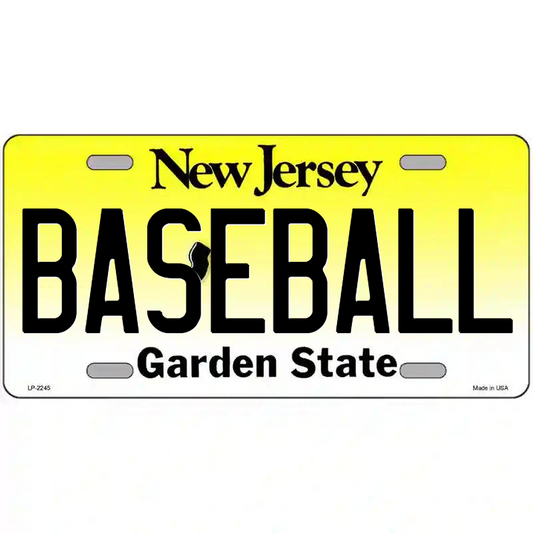Baseball New Jersey Metal Sign