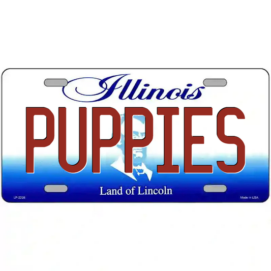 Puppies Illinois Metal Sign