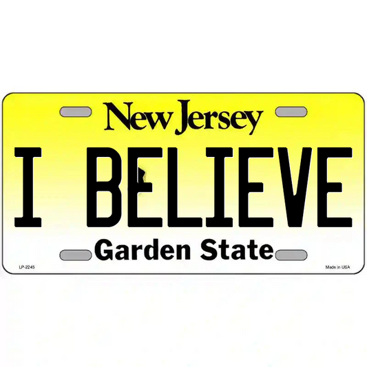 I Believe New Jersey Metal Sign