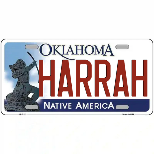 Harrah Oklahoma Metal Sign