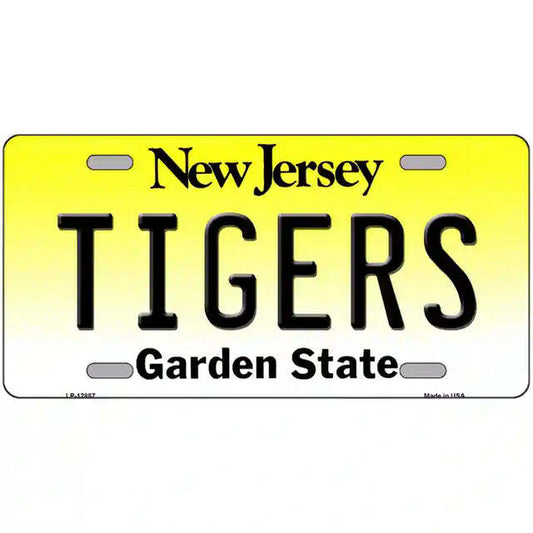 Tigers New Jersey Metal Sign