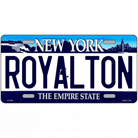 Royalton New York Blue Metal Sign