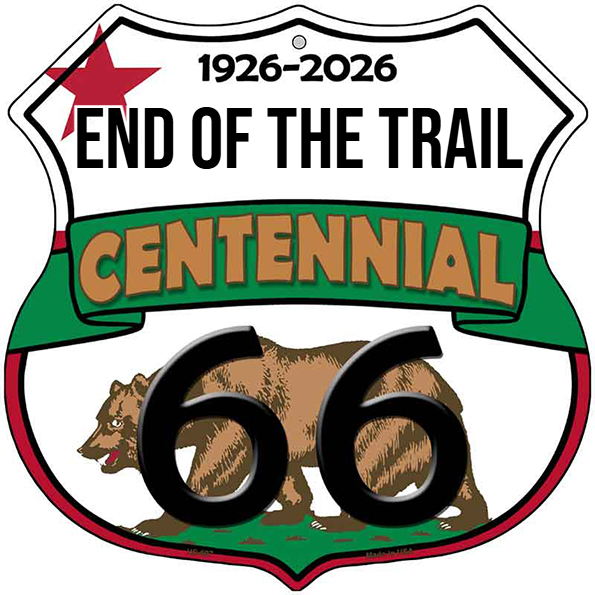 End of the Trail California Flag Route 66 Centennial Highway Shield Me