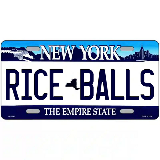 Rice Balls New York Blue Metal Sign