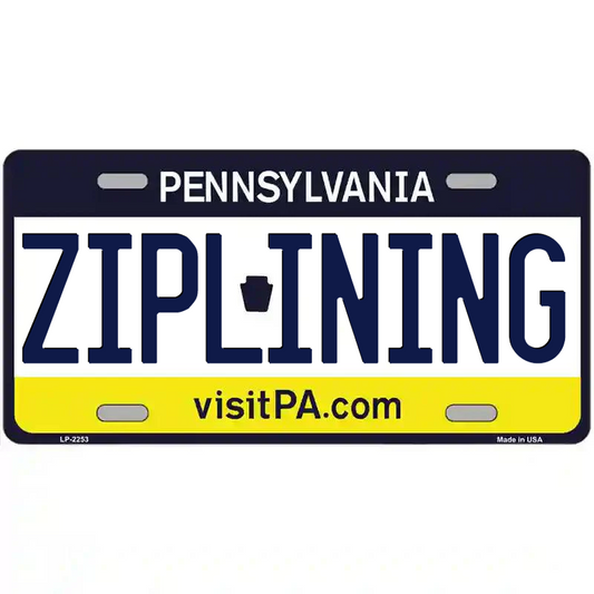 Ziplining Pennsylvania Metal Sign