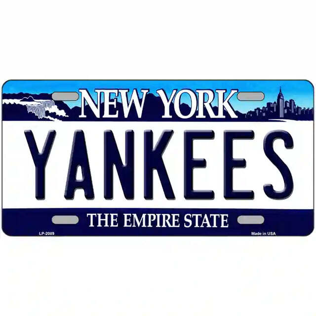 Yankees New York Blue Metal Sign