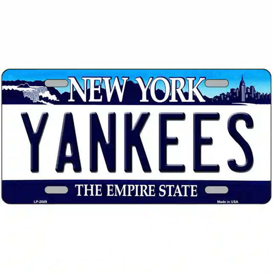 Yankees New York Blue Metal Sign