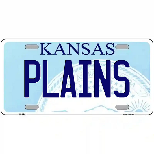 Plains Kansas Metal Sign