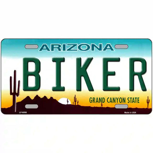 Biker Arizona Metal Sign