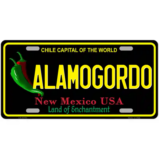 Alamogordo New Mexico Black Metal Sign