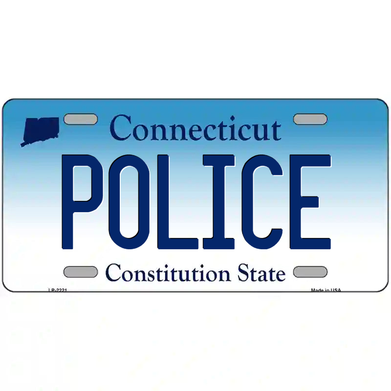 Police Connecticut Metal Sign