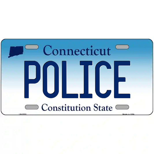 Police Connecticut Metal Sign