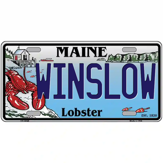 Winslow Maine Lobster Metal Sign
