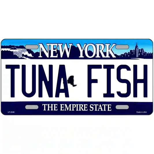 Tuna Fish New York Blue Metal Sign