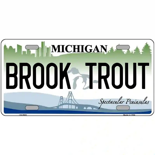 Brook Trout Michigan Metal Sign
