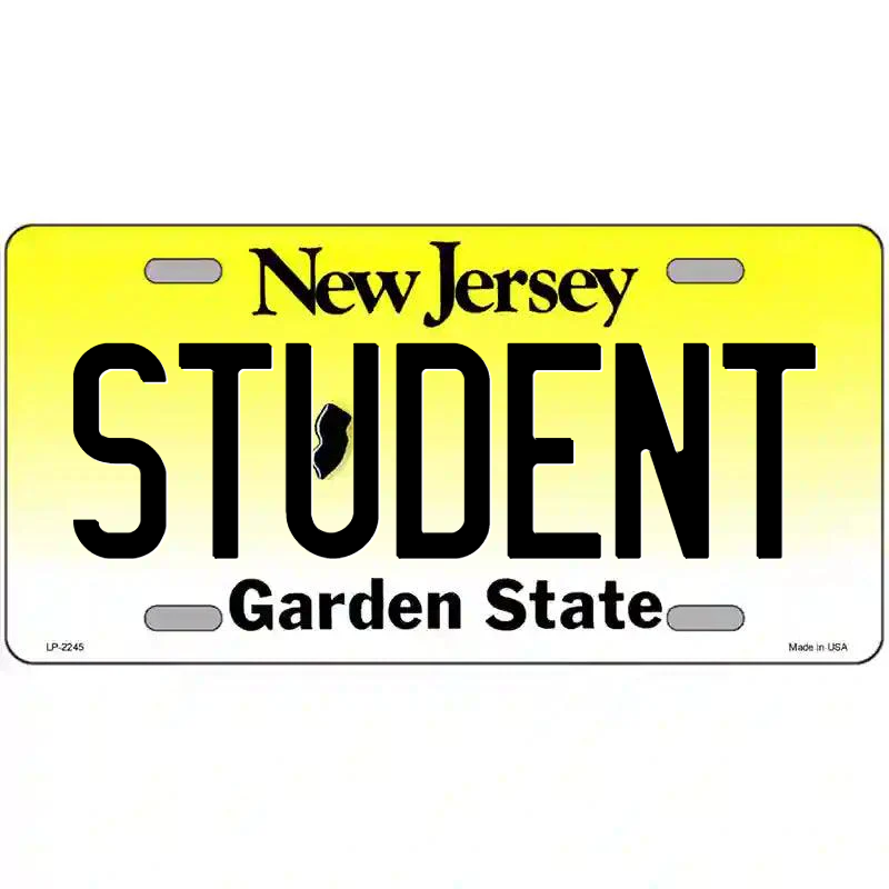 Student New Jersey Metal Sign