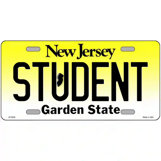 Student New Jersey Metal Sign