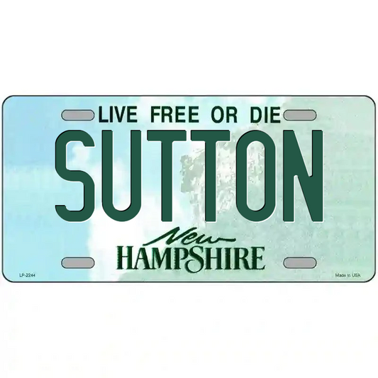 Sutton New Hampshire Metal Sign