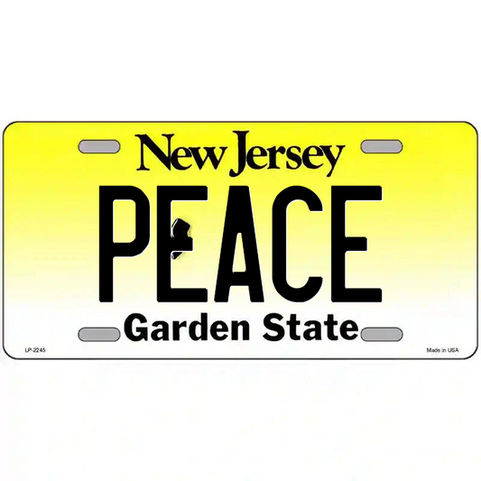 Peace New Jersey Metal Sign
