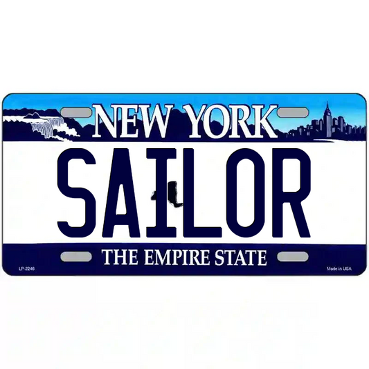 Sailor New York Blue Metal Sign