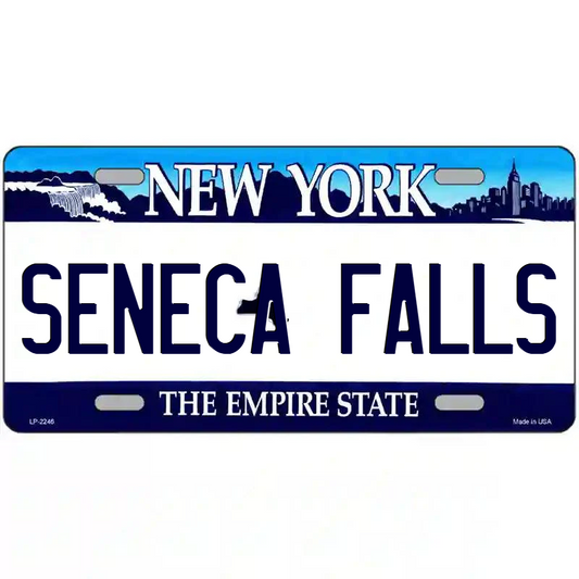 Seneca Falls New York Blue Metal Sign