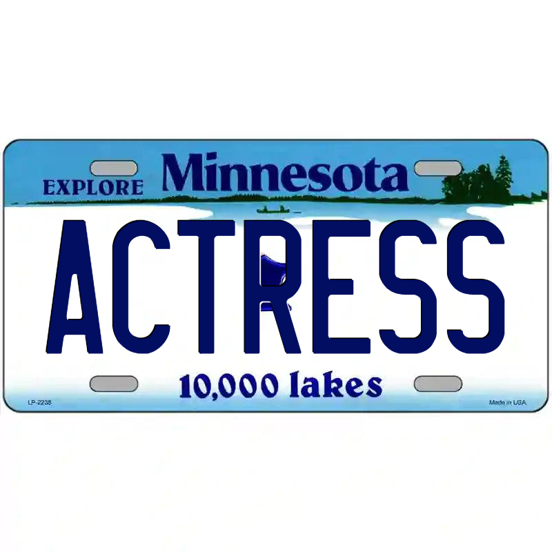 Actress Minnesota Metal Sign