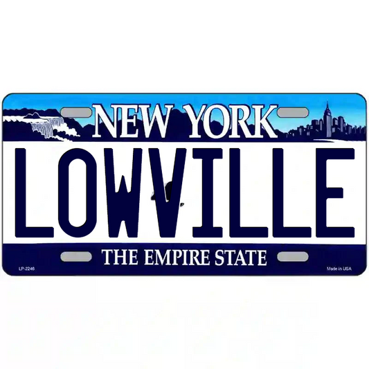 Lowville New York Blue Metal Sign
