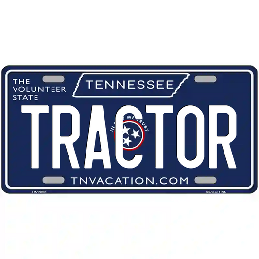 Tractor Tennessee Blue Metal Sign