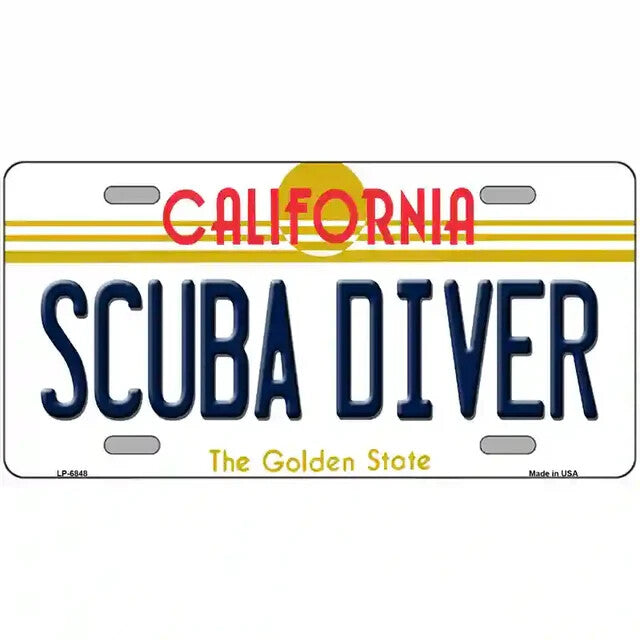 Scuba Diver California Metal Sign