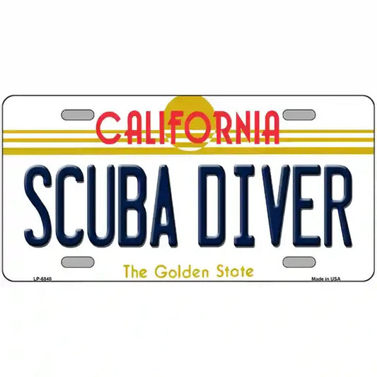 Scuba Diver California Metal Sign