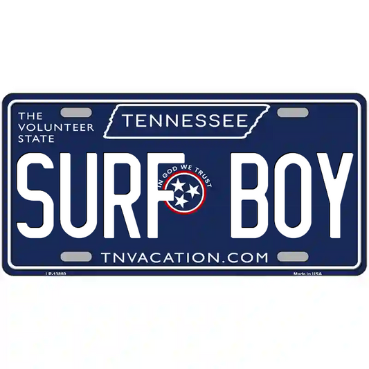 Surf Boy Tennessee Blue Metal Sign