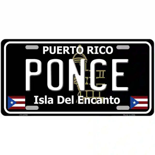 Ponce Puerto Rico Black Metal Sign