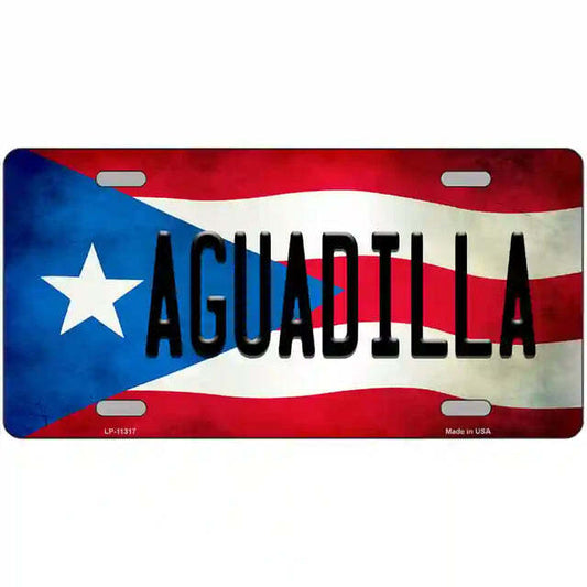 Aguadilla Puerto Rico Flag Metal Sign