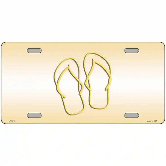 Flip Flops Yellow Metal Sign