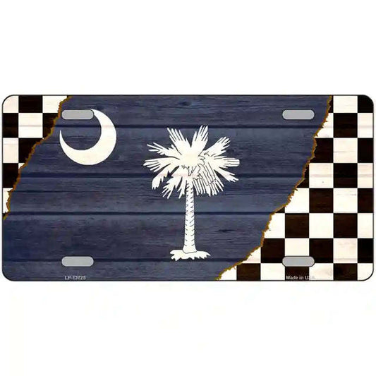 South Carolina Racing Flag Metal Sign
