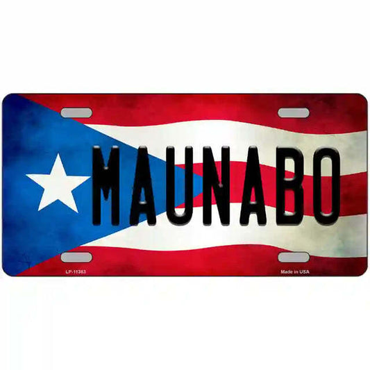 Maunabo Puerto Rico Flag Metal Sign