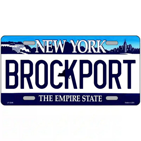 Brockport New York Blue Metal Sign