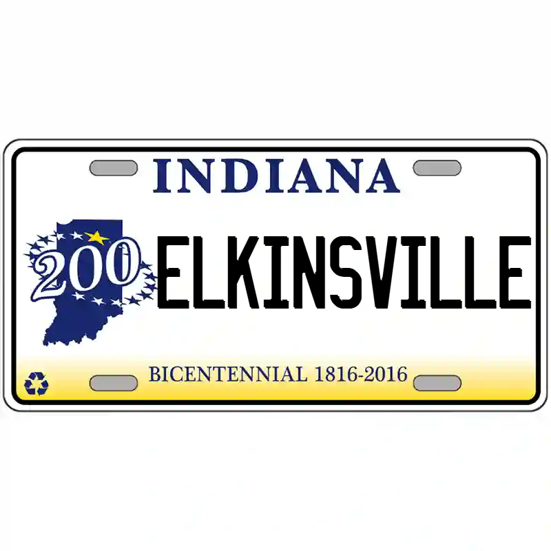 Elkinsville Indiana Bicentennial Metal Sign