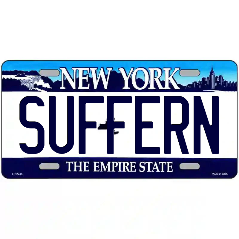 Suffern New York Blue Metal Sign