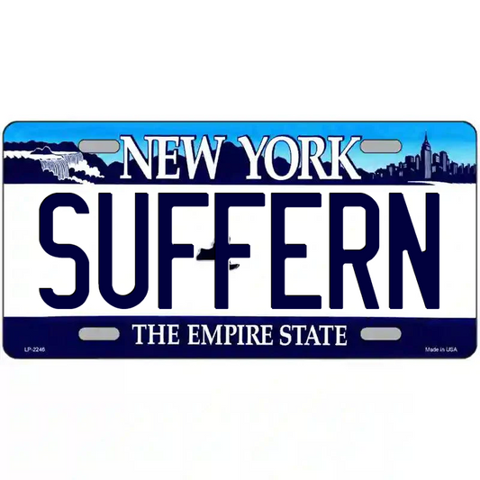 Suffern New York Blue Metal Sign