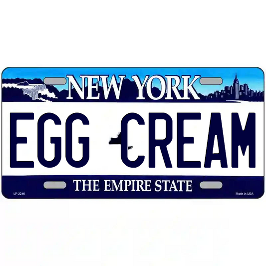 Egg Cream New York Blue Metal Sign
