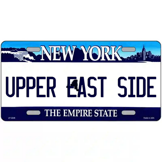 Upper East Side New York Blue Metal Sign